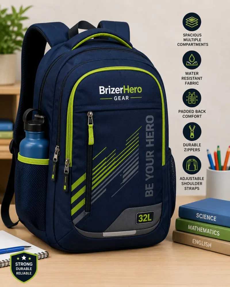 BrizerHero Kids School Backpack 32L