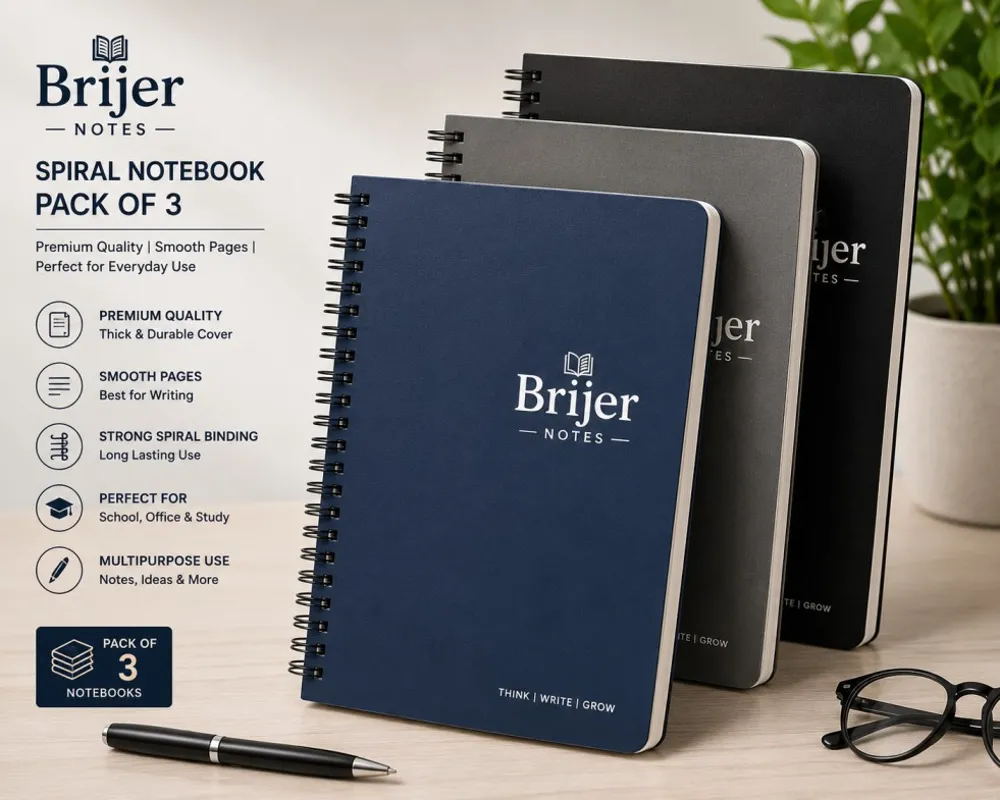 Spiral Notebook Pack of 3