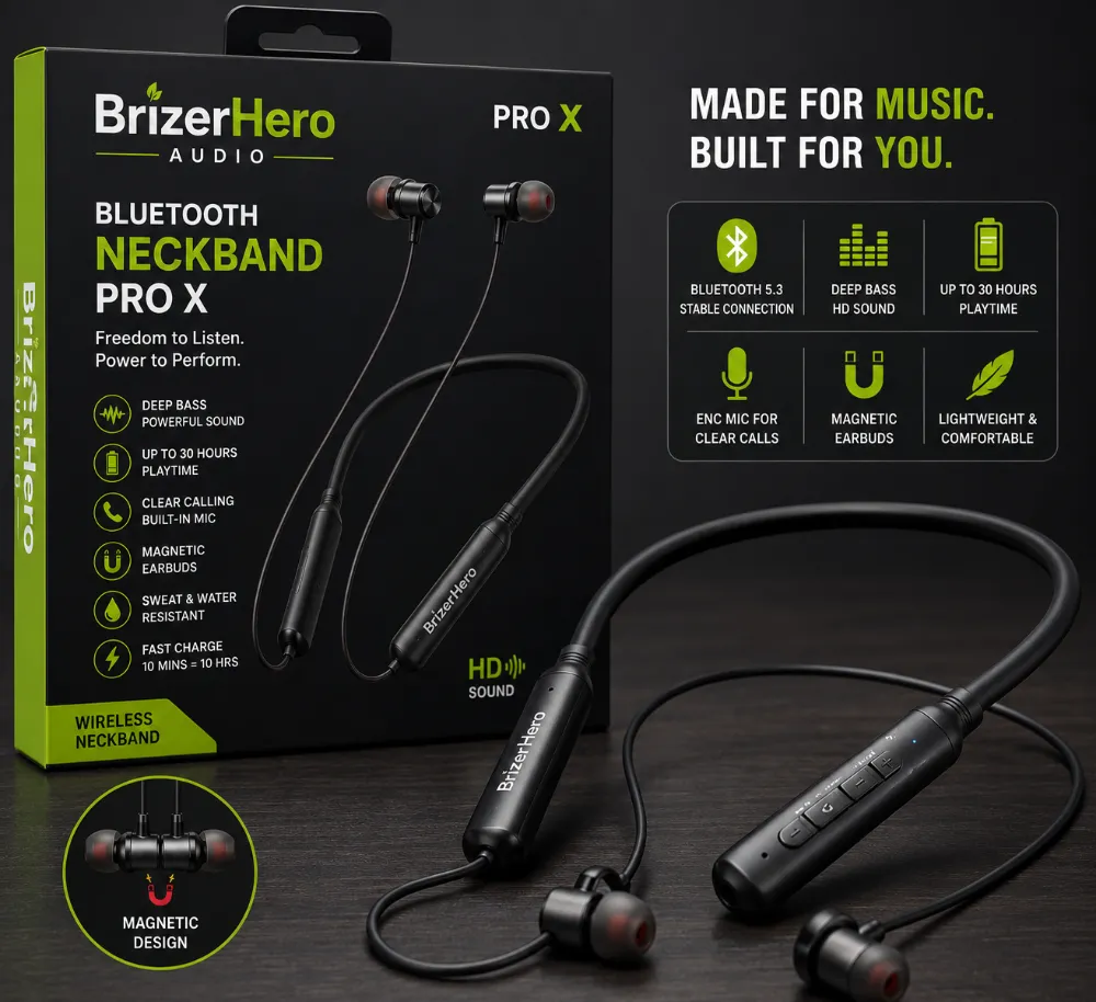 BrizerHero Bluetooth Neckband Pro X